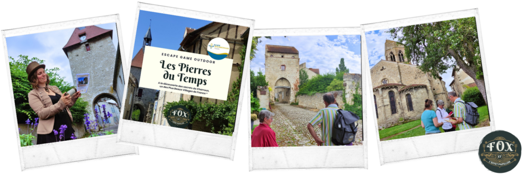 Charroux, escape game outdoor, patrimoine, plus beaux villages de Frances, allier bourbonnais, jeu famille, chasse aux trésors, jeu de piste